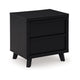 Ashley Danzi Nightstand | 2 Storage Drawers | 22" | Modern Black Laminate