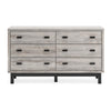 Ashley Veso 62’’ Wide Dresser 6 Storage Drawers | Modern Light Gray and Black BM332810