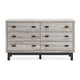 Ashley Veso 62’’ Wide Dresser 6 Storage Drawers | Modern Light Gray and Black BM332810