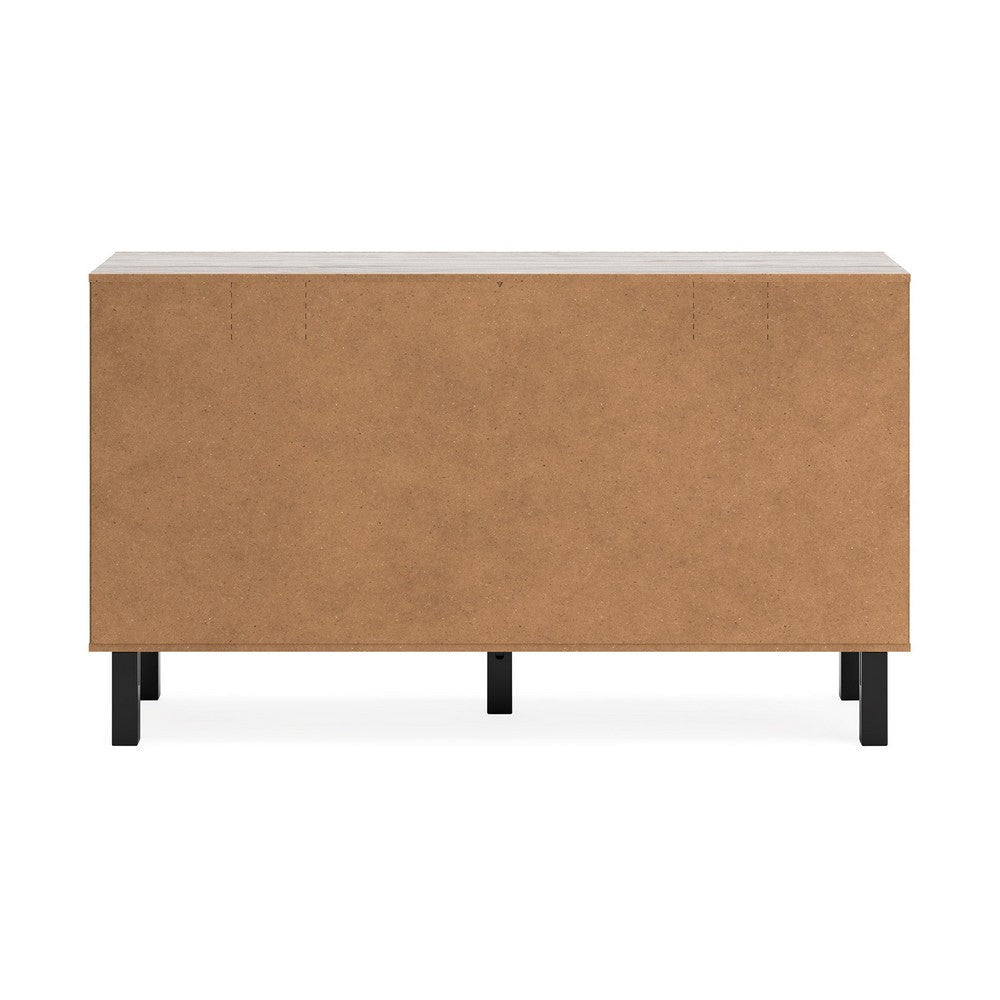 Ashley Veso 62’’ Wide Dresser 6 Storage Drawers | Modern Light Gray and Black BM332810