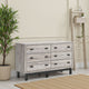 Ashley Veso 62" Wide Dresser, 6 Storage Drawers | Modern Light Gray and Black