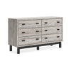 Ashley Veso 62" Wide Dresser, 6 Storage Drawers | Modern Light Gray and Black