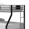 Ashley Pala Twin Over Full Bunk Bed | Guard Rails | Black Gray Metal Frame BM332813