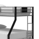Ashley Pala Twin Over Full Bunk Bed | Guard Rails | Black Gray Metal Frame BM332813
