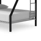 Ashley Pala Twin Over Full Bunk Bed | Guard Rails | Black Gray Metal Frame BM332813