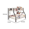 Ashley Pala Twin Over Full Bunk Bed | Guard Rails | Black Gray Metal Frame BM332813