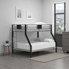 Ashley Pala Twin Over Full Bunk Bed | Guard Rails | Black Gray Metal Frame