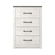 Ashley Hara Tall Dresser Chest | 4 Drawers Metal Handles Farmhouse White Gray BM332818