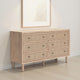 Ashley Ciel Wide Dresser | 6 Drawers with Metal Knob Handles | Brown | Bronze