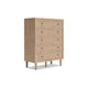 Ashley Ciel Tall Dresser Chest | 5 Drawers w Metal Handles | Brown and Bronze
