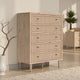 Ashley Ciel Tall Dresser Chest | 5 Drawers w Metal Handles | Brown and Bronze
