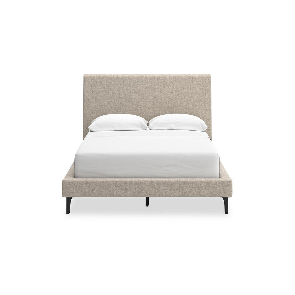 Ashley Ciel Low Profile Full Size Bed | Gray Polyester Upholstered Headboard