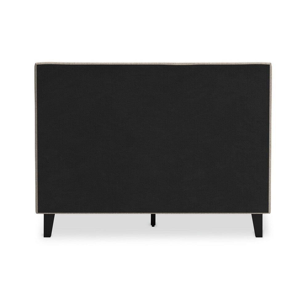 Ashley Ciel Low Profile Full Size Bed | Gray Polyester Upholstered Headboard