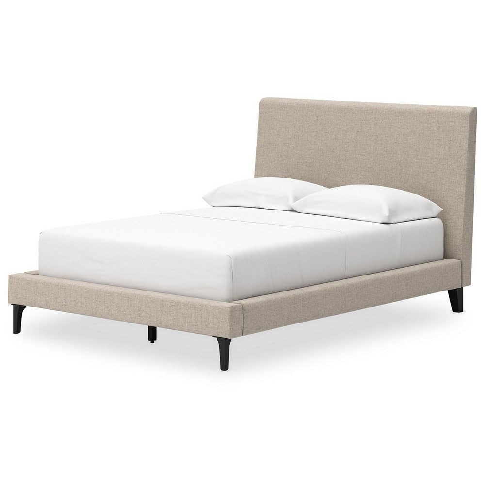Ashley Ciel Low Profile Full Size Bed | Gray Polyester Upholstered Headboard