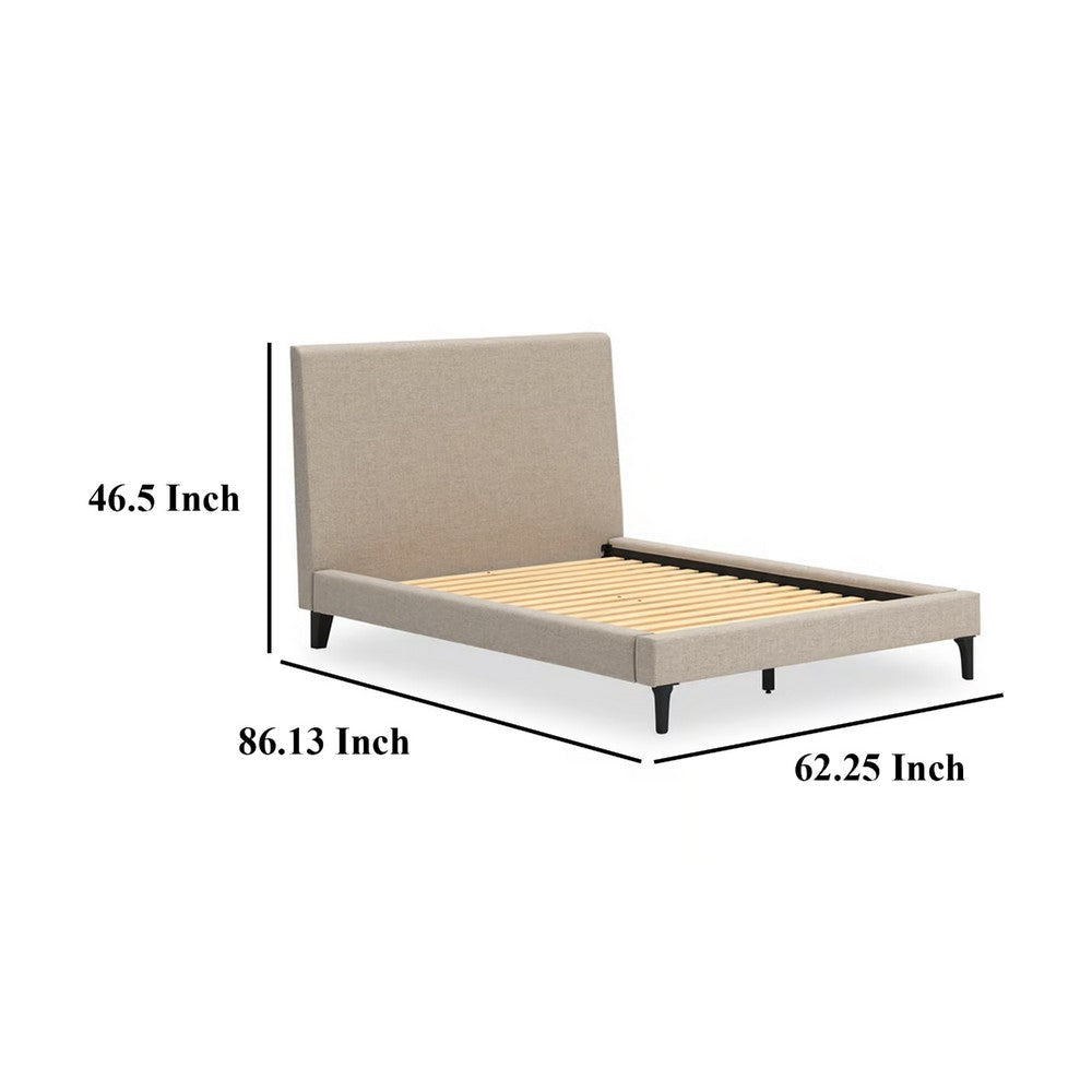 Ashley Ciel Low Profile Full Size Bed | Gray Polyester Upholstered Headboard