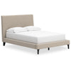 Ashley Ciel Low Profile Full Size Bed | Gray Polyester Upholstered Headboard