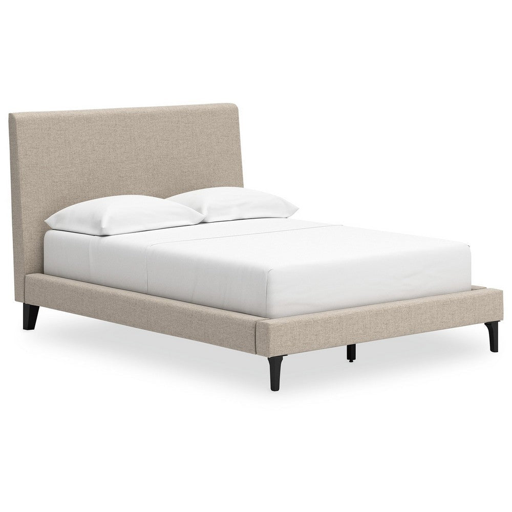 Ashley Ciel Low Profile Full Size Bed | Gray Polyester Upholstered Headboard