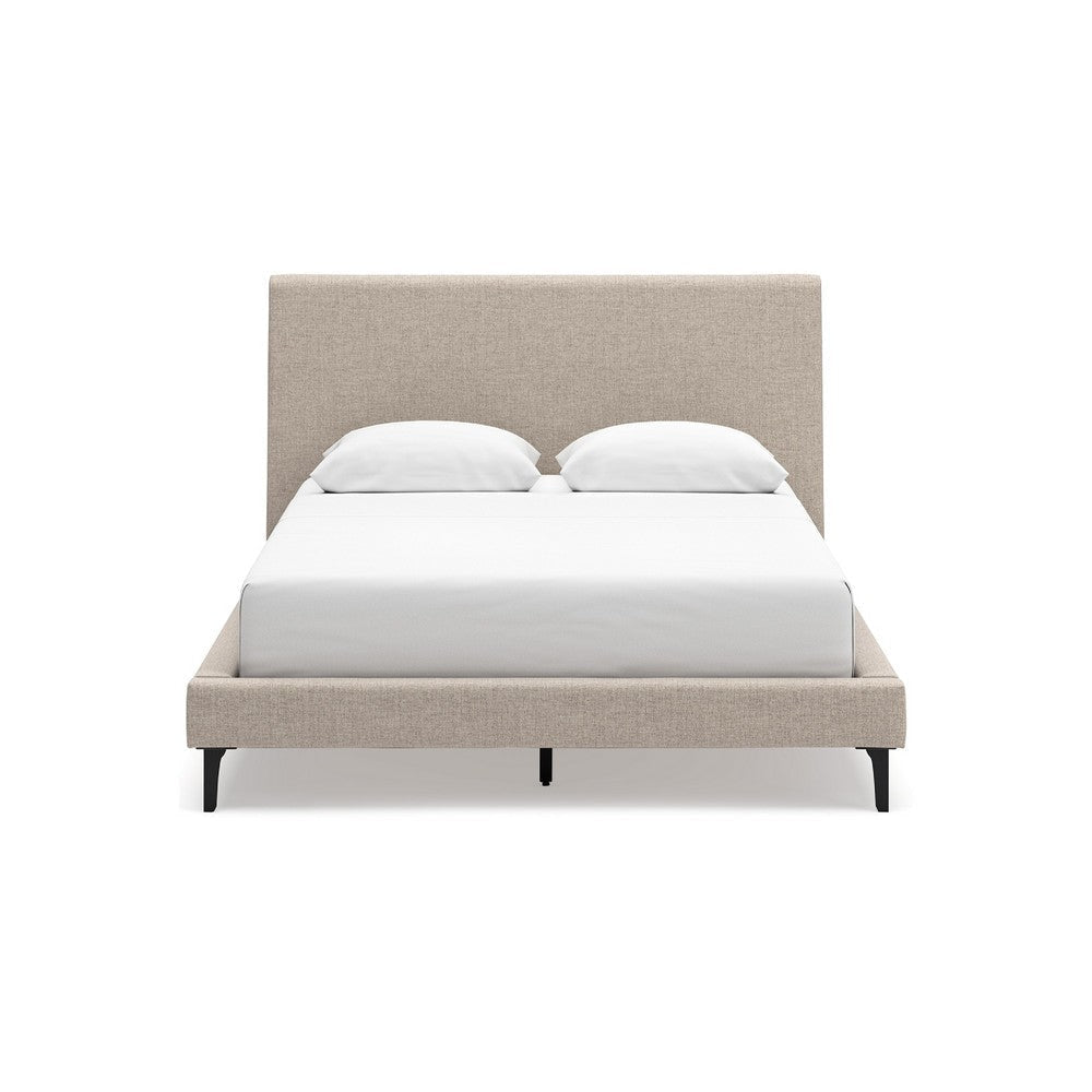 Ashley Ciel Low Profile Queen Bed | Gray Polyester Upholstered Headboard