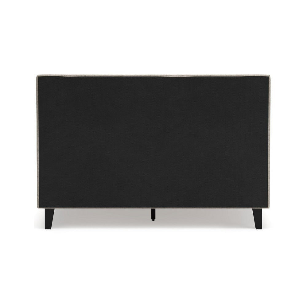 Ashley Ciel Low Profile Queen Bed | Gray Polyester Upholstered Headboard