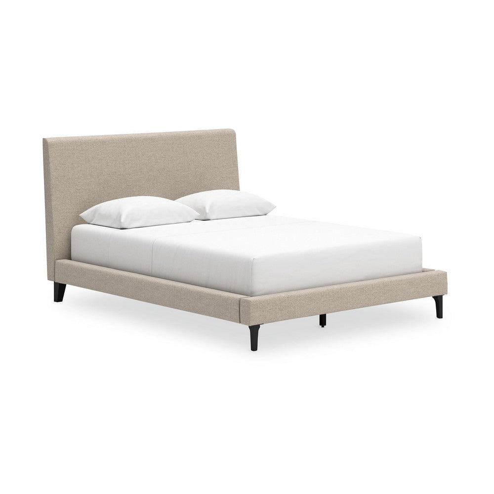 Ashley Ciel Low Profile Queen Bed | Gray Polyester Upholstered Headboard