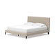 Ashley Ciel Low Profile King Size Bed | Gray Polyester Upholstered Headboard BM332825