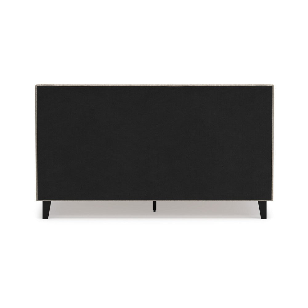 Ashley Ciel Low Profile California King Bed | Upholstered Headboard | Gray