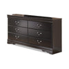 Ashley Yara Wide Dresser | Classic Black Finish | 6 Drawers | Pewter Handles BM332827