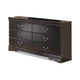 Ashley Yara Wide Dresser | Classic Black Finish | 6 Drawers | Pewter Handles BM332827