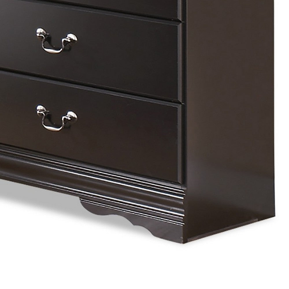 Ashley Yara Wide Dresser | Classic Black Finish | 6 Drawers | Pewter Handles BM332827