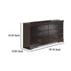 Ashley Yara Wide Dresser | Classic Black Finish | 6 Drawers | Pewter Handles BM332827