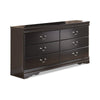 Ashley Yara Wide Dresser | Classic Black Finish | 6 Drawers | Pewter Handles