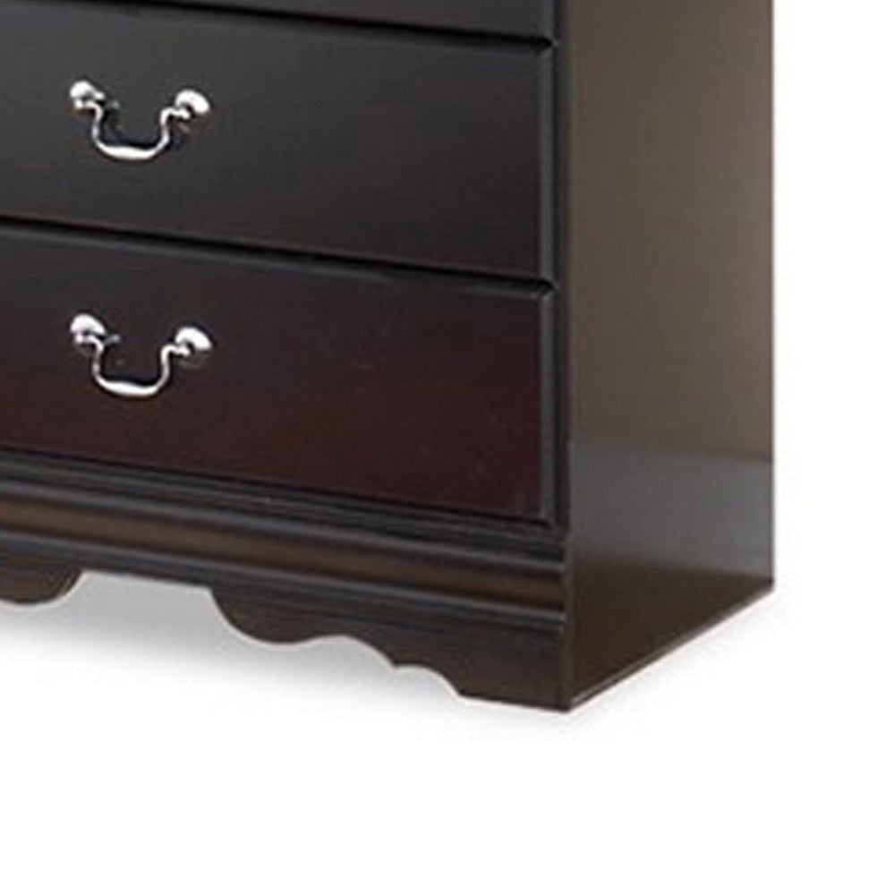 Ashley Yara Tall Dresser Chest | Classic Black | 5 Drawers Pewter Handles BM332828
