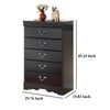 Ashley Yara Tall Dresser Chest | Classic Black | 5 Drawers Pewter Handles BM332828