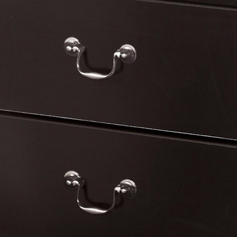 Ashley Yara Nightstand | Classic Black | 25’’ | 2 Drawers | Pewter Handles BM332829