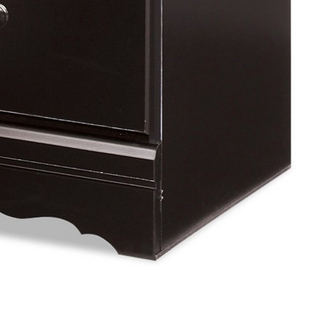 Ashley Yara Nightstand | Classic Black | 25’’ | 2 Drawers | Pewter Handles BM332829