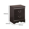 Ashley Yara Nightstand | Classic Black | 25’’ | 2 Drawers | Pewter Handles BM332829