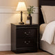 Ashley Yara Nightstand | Classic Black | 25" | 2 Drawers | Pewter Handles