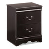 Ashley Yara Nightstand | Classic Black | 25" | 2 Drawers | Pewter Handles