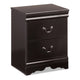 Ashley Yara Nightstand | Classic Black | 25" | 2 Drawers | Pewter Handles
