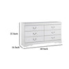 Ashley Roso Wide Dresser | Classic White | 6 Drawers w Pewter Metal Handles BM332830