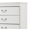 Ashley Roso Tall Dresser Chest | Classic White | 5 Drawers Pewter Handles BM332831