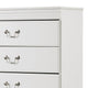 Ashley Roso Tall Dresser Chest | Classic White | 5 Drawers Pewter Handles BM332831