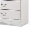 Ashley Roso Tall Dresser Chest | Classic White | 5 Drawers Pewter Handles BM332831