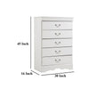 Ashley Roso Tall Dresser Chest | Classic White | 5 Drawers Pewter Handles BM332831