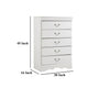 Ashley Roso Tall Dresser Chest | Classic White | 5 Drawers Pewter Handles BM332831