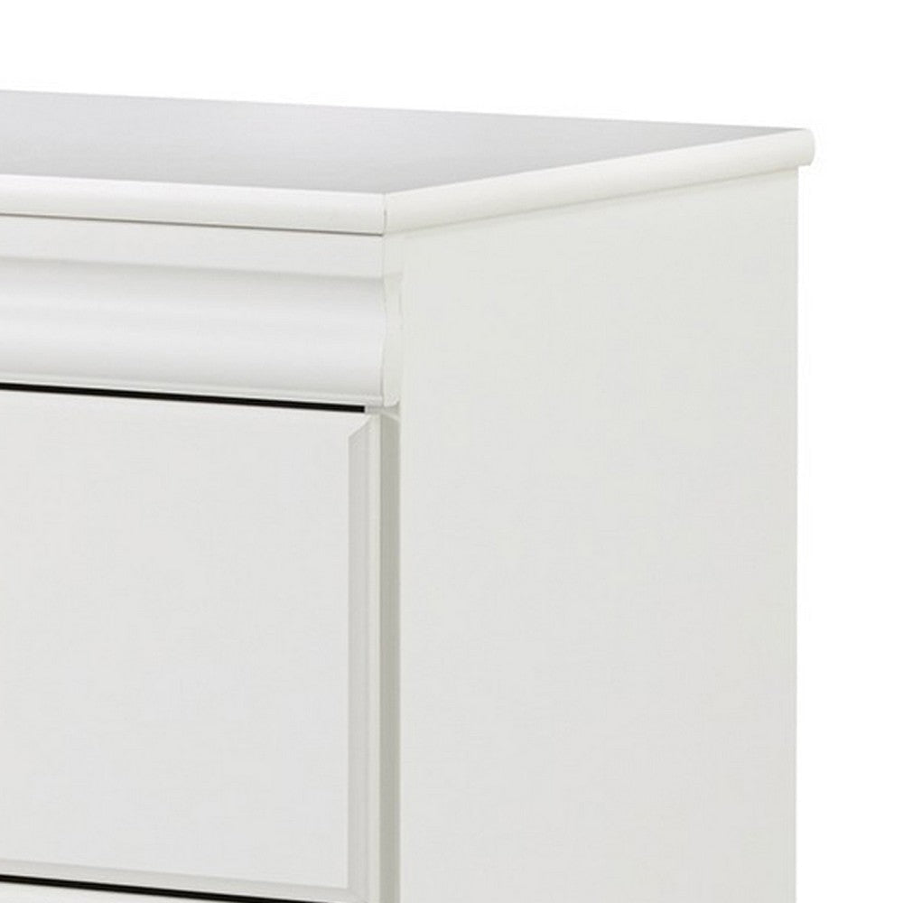 Ashley Roso Wide Dresser | Classic White | 25’’ | 2 Drawers | Pewter Handles BM332832