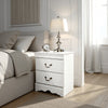 Ashley Roso Wide Dresser | Classic White | 25" | 2 Drawers | Pewter Handles