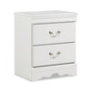 Ashley Roso Wide Dresser | Classic White | 25" | 2 Drawers | Pewter Handles