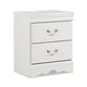 Ashley Roso Wide Dresser | Classic White | 25" | 2 Drawers | Pewter Handles
