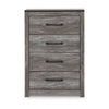 Ashley Bono Tall Dresser Chest | 4 Storage Drawers | Wood Grain Gray Finish BM332833